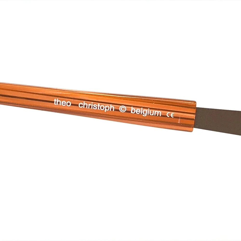 THEO Eyeglasses Frames christoph 18 Brown Striped Orange Rectangular 48-19-135